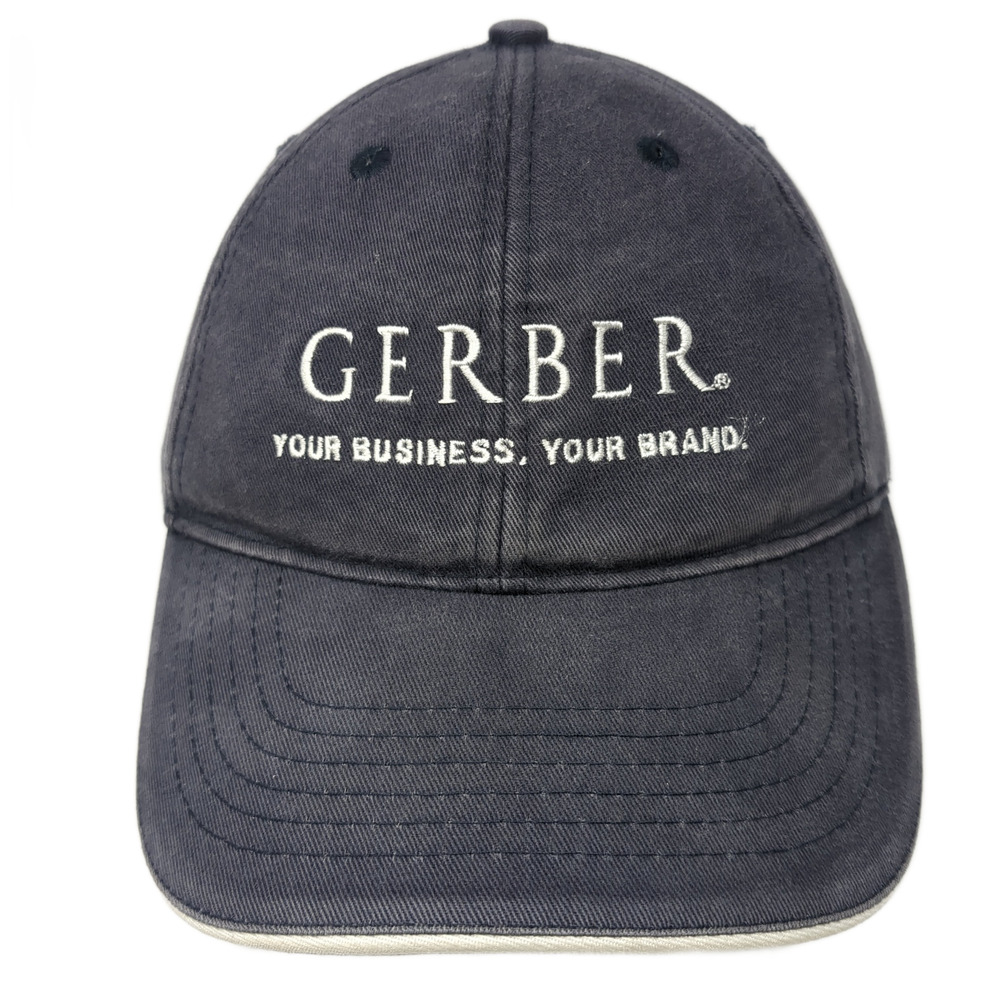 Gerber Your Business Your Brand Strapback Baseball Cap Blue One Size Embroidered
